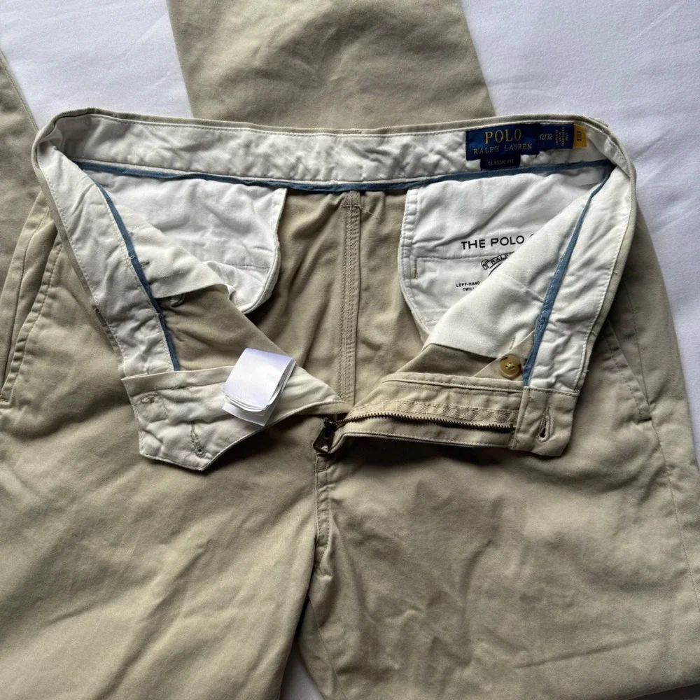 Polo Ralph Lauren Mens Classic Fit Chino Pants Tan Khaki Twill 32x32